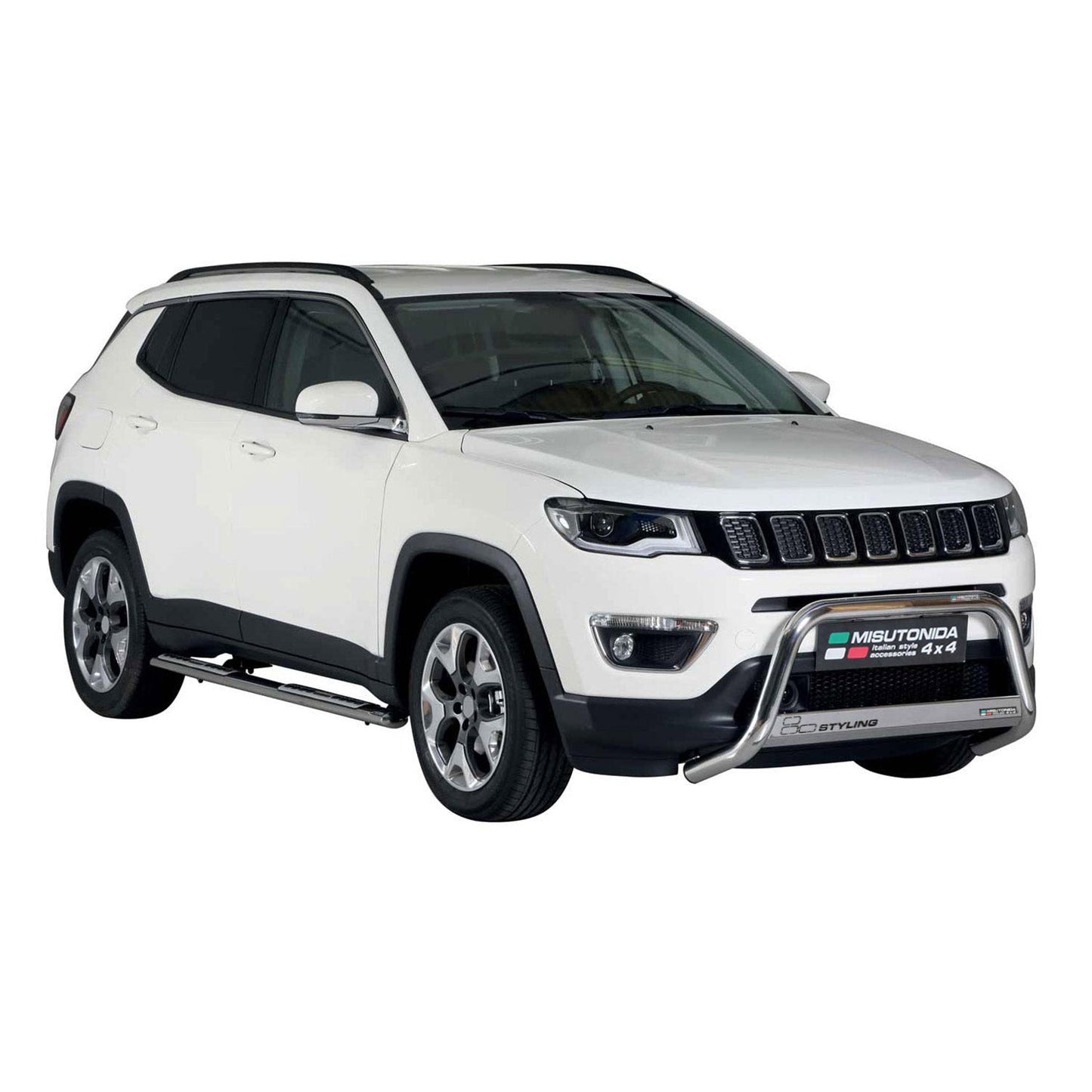 Praguri/praguri laterale din oțel inoxidabil pentru Jeep Compass 2016-2021, argintii