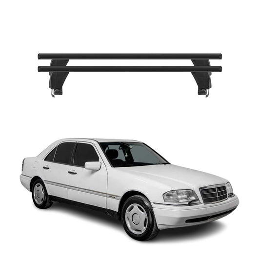 Menabo Dachträger für Mercedes C Klasse W202 Limo 1993-2000 50kg Alu Schwarz 2x