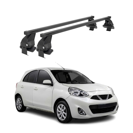 Menabo Dachträger Grundtäger für Nissan Micra 2017-2025 50kg Stahl Schwarz 2 tlg