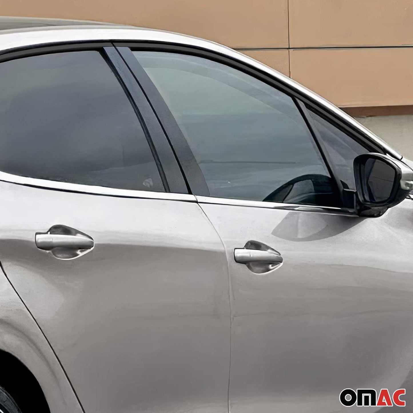 Benzi decorative pentru geamuri Peugeot 208 2012-2019, oțel inoxidabil cromat, 4 bucăți