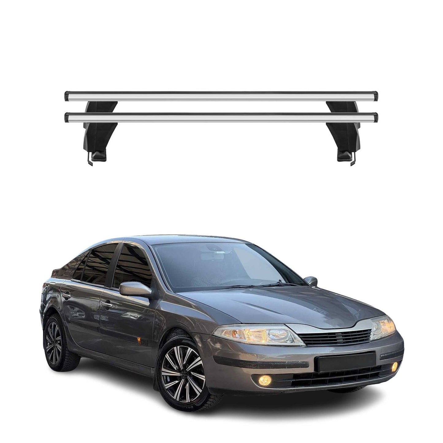 Menabo Dachträger Grundtäger für Renault Laguna 2001-2007 50kg Alu Silber 2 tlg