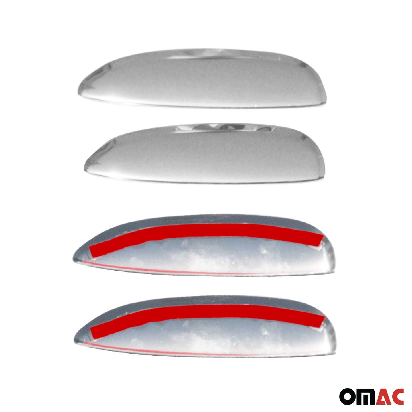 Ornamente mâner ușă, capace mâner ușă pentru Renault Scenic 1996-2003, oțel inoxidabil, argintiu, 4x