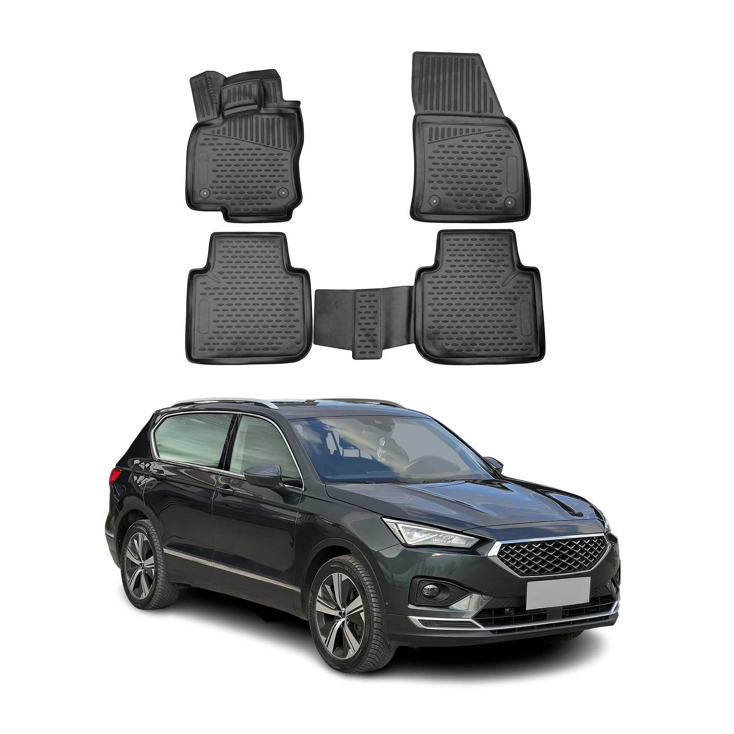 2019-2021 Seat Tarraco Fußmatten TPE Schwarz 4 tlg