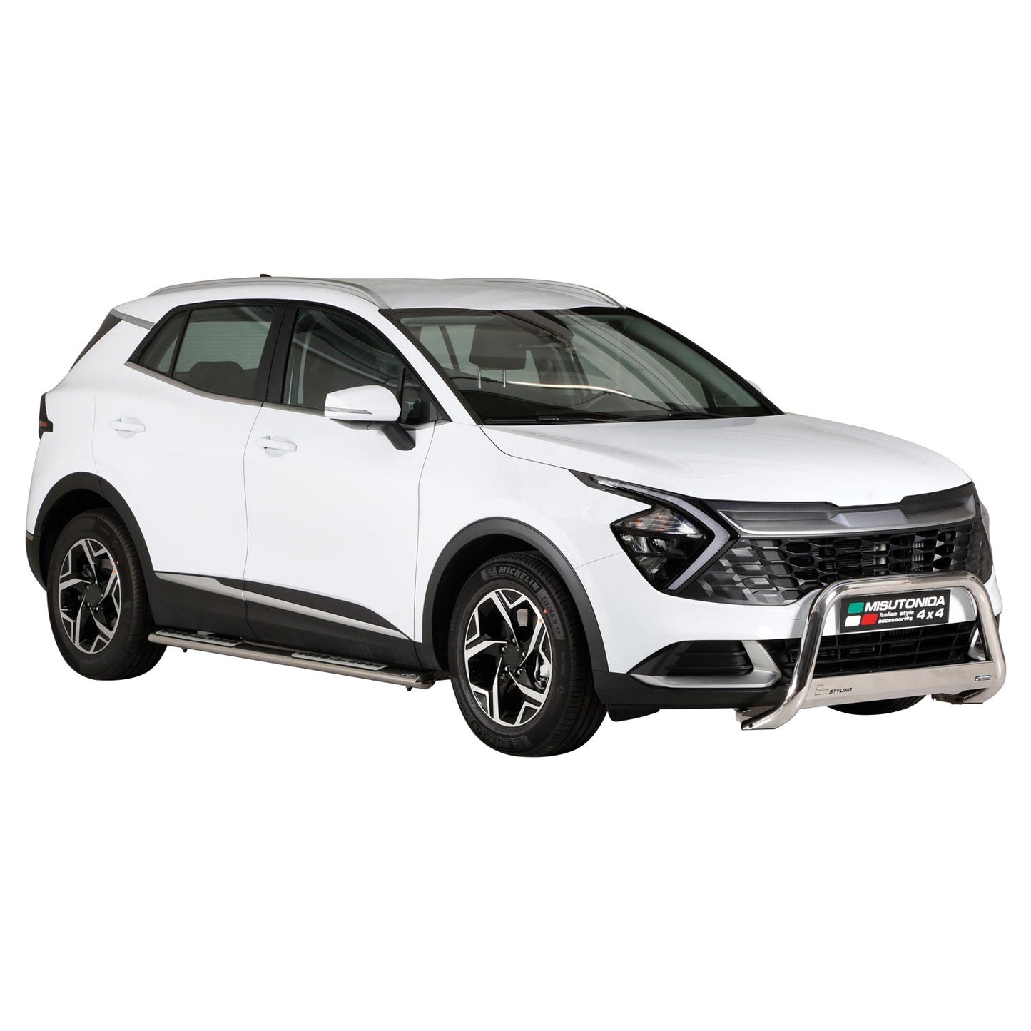 Edelstahl Seitenschweller Schwellerrohre für Kia Sportage 2022-2025 Silber