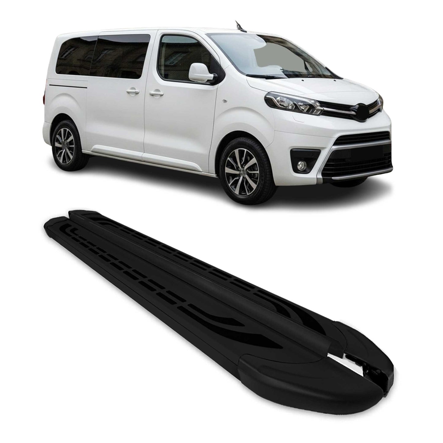 Trittbretter Seitenschweller für Toyota Proace 2017-2025 Kurzer Alu Schwarz