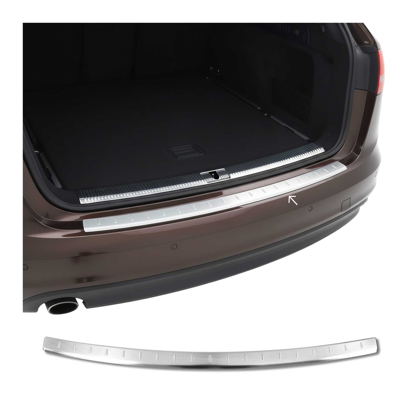 Ladekantenschutz Stoßstangenschutz für Audi A6 C7 Avant 2011-15 Gebürstet Chrom