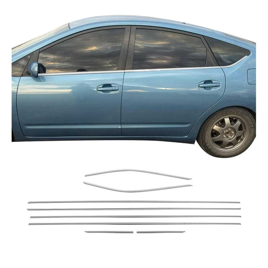 Benzi decorative pentru geamuri pentru Toyota Prius+ 2012-2020, oțel inoxidabil cromat, 8 bucăți