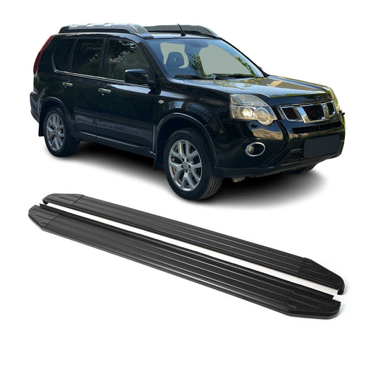 Trittbretter Seitenschweller für Nissan X-Trail 2007-2015 Alu Schwarz ABE