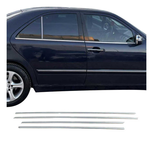 Benzi decorative pentru geamuri pentru Mercedes Clasa E W210 1995-2002, oțel inoxidabil, 4 bucăți