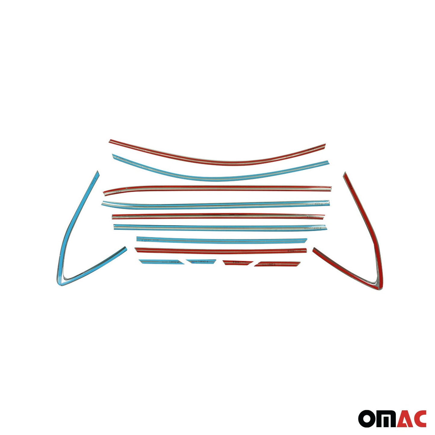 Benzi decorative pentru geamuri pentru Hyundai Tucson 2015-2021, oțel inoxidabil cromat, 14 bucăți