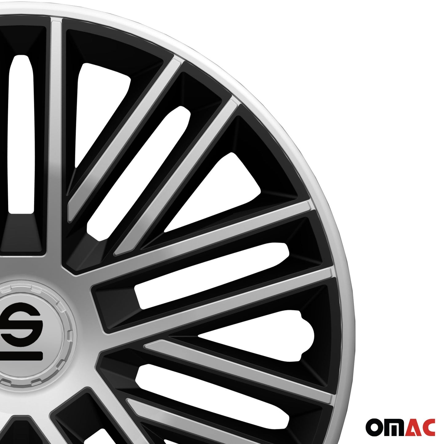 Radkappen Radzierblenden Sparco Bergamo 16" Zoll Abdeckung Set Silber Schwarz 4x