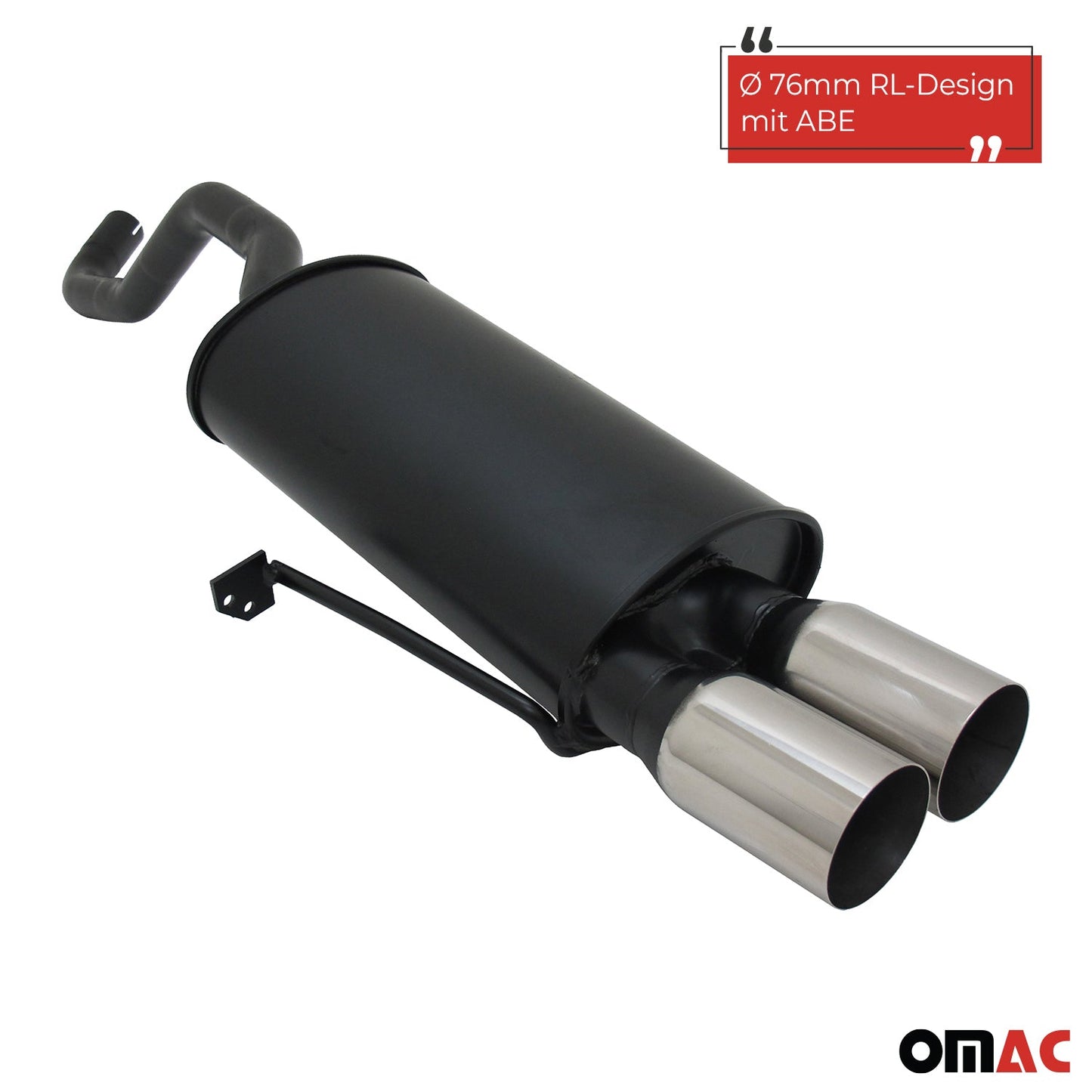 Novus Sportauspuff für Renault Clio 3 2x76mm RL-Design Endschalldämpfer mit ABE
