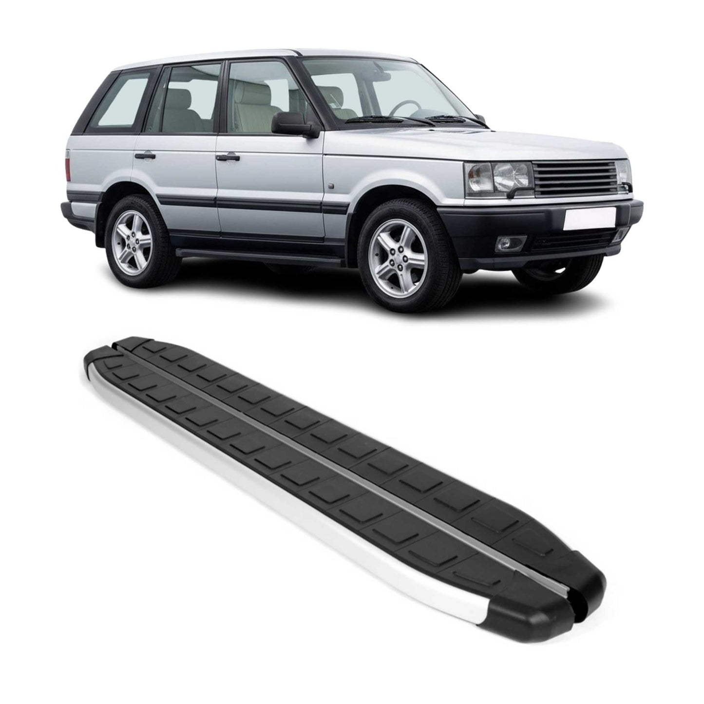Schweller Seitenbretter Trittbretter für Range Rover Vogue 1997-2002 Alu Schwarz