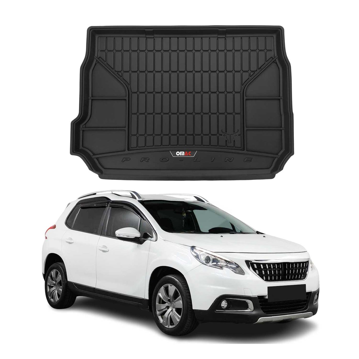 OMAC Gummi Kofferraumwanne für Peugeot 2008 2013-2019 TPE Laderaumwanne Schwarz