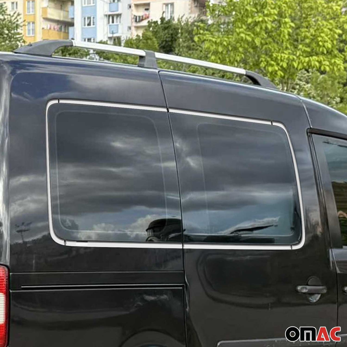 Benzi decorative pentru geamuri pentru VW Caddy 2003-2015, oțel inoxidabil cromat, 12 bucăți