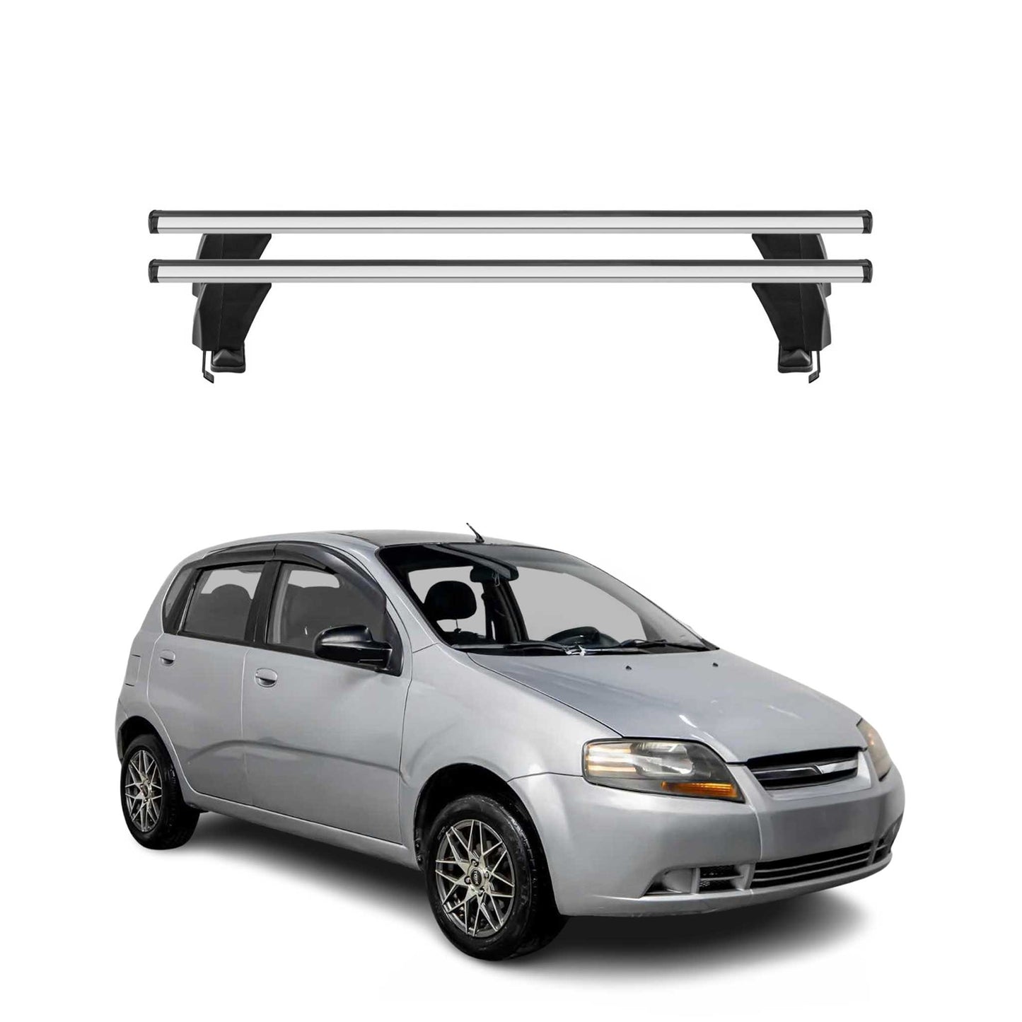 Menabo Dachträger Grundtäger für Chevrolet Aveo T250 2005-2011 50kg Alu Grau 2x