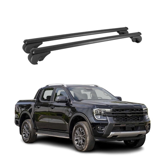 Dachträger Grundtäger für Ford Ranger T6 2011-2022 DoubleCab 75kg Alu Schwarz 2x