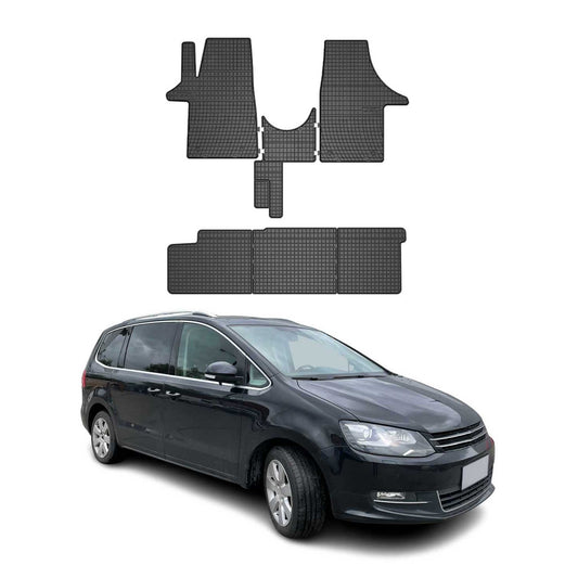 OMAC Gummi Fußmatten für VW Transporter T5 2003-2015 Automatten Gummi Schwarz 6x