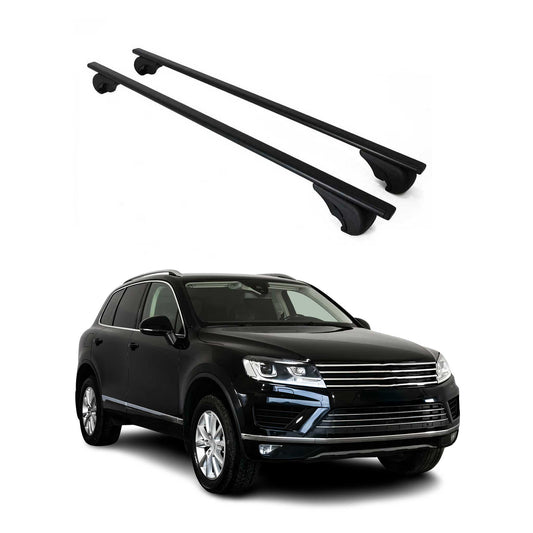Portbagaj de plafon pentru VW Touareg mk2 2010-2018 75kg, negru metalic, 2 buc.