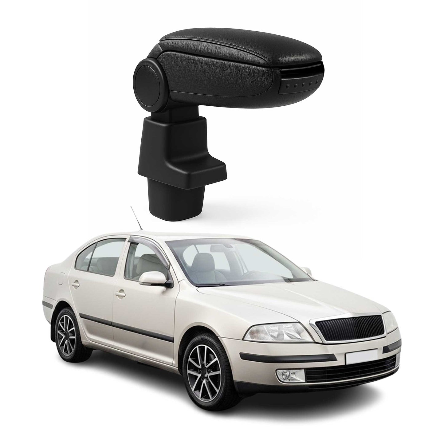 Mittelarmlehne Armlehne für Skoda Octavia 2004-2013 PU-Leder ABS Schwarz