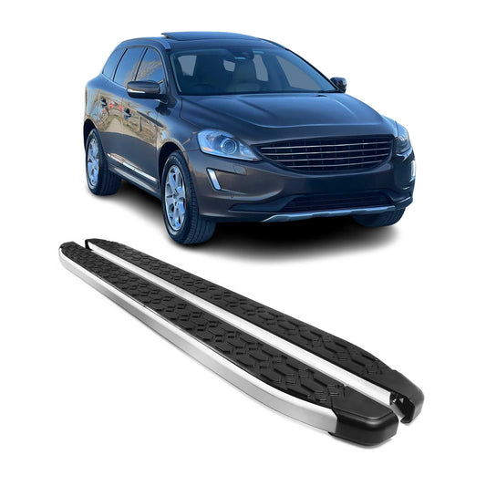 Alu Trittbretter Seitenschweller für Volvo XC60 2009-2017 Schwarz Silber 2tlg