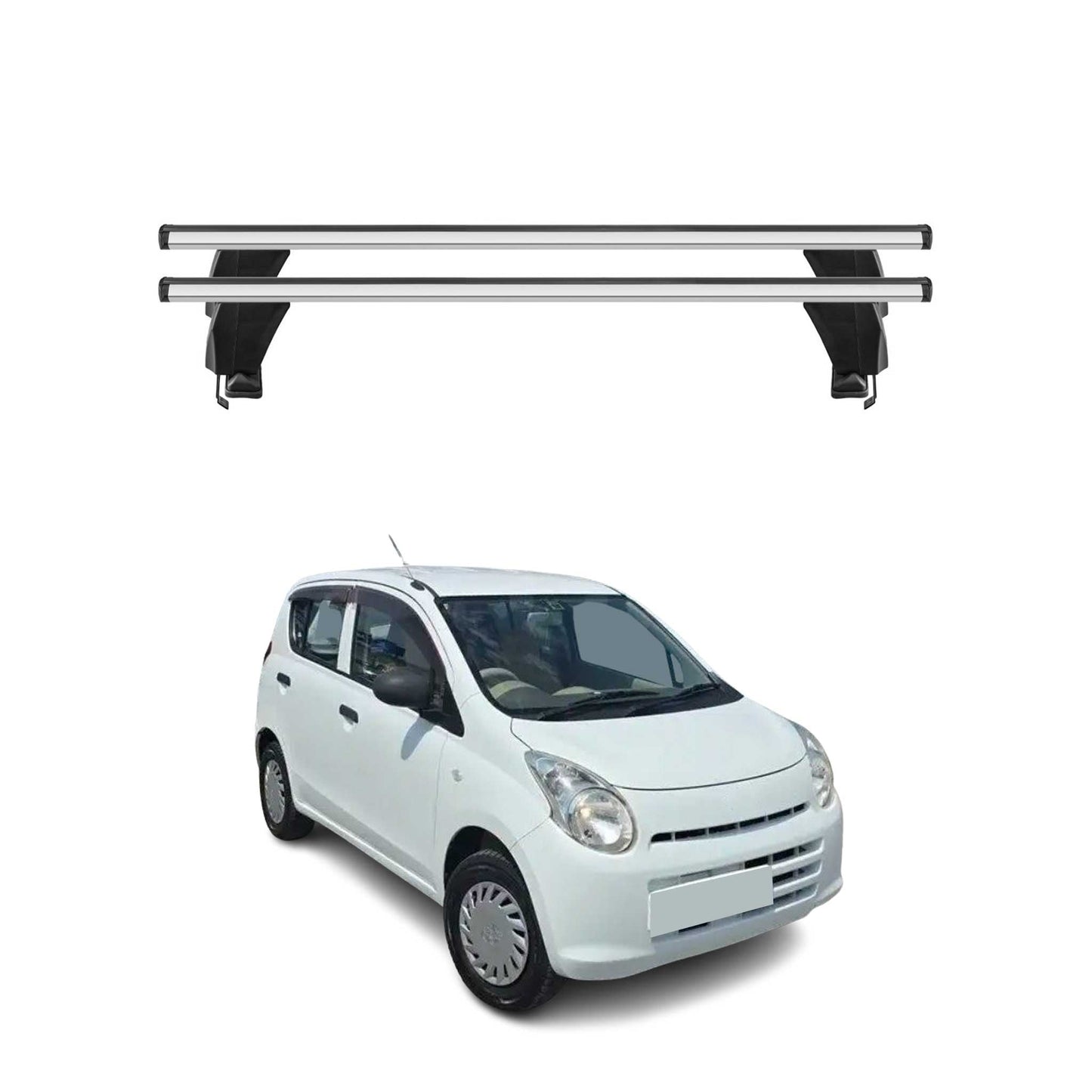 Menabo Dachträger Grundtäger für Suzuki Alto 2009-2014 50kg Alu Silber 2 tlg