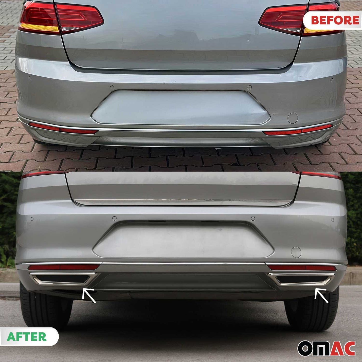 Ramă difuzor evacuare bara de protecție pentru VW Passat B8 2014-2019 oțel inoxidabil cromat