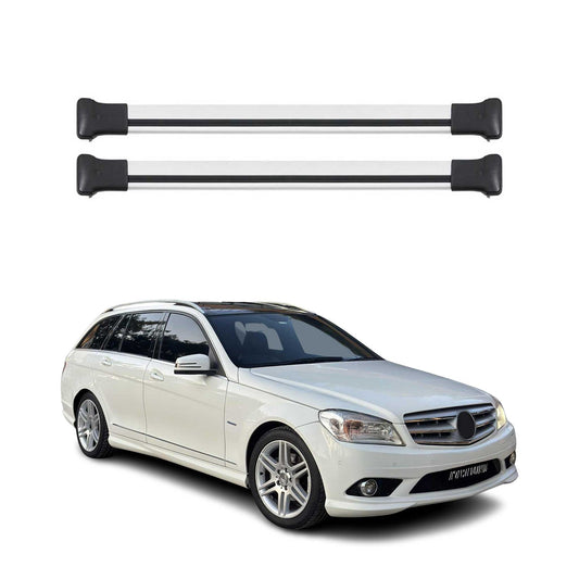 Dachträger für Mercedes C Klasse S204 T-Model 2008-2014 75kg Alu Silber 2x