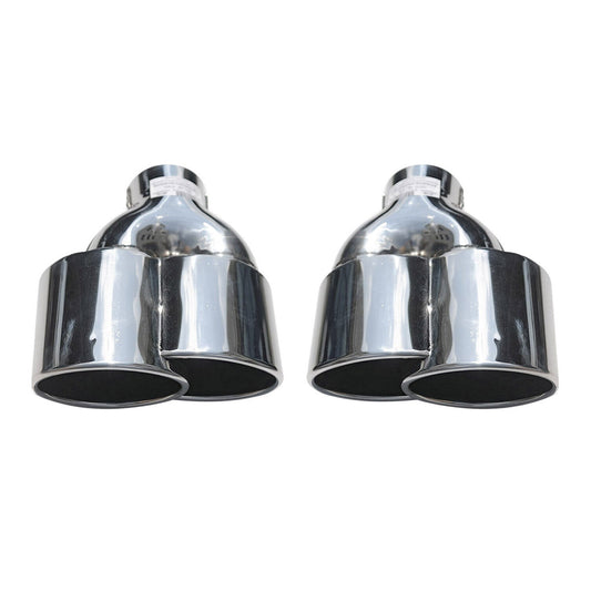 Ornamente cromate pentru evacuare 190*80 oțel inoxidabil argintiu dreapta și stânga 2 buc