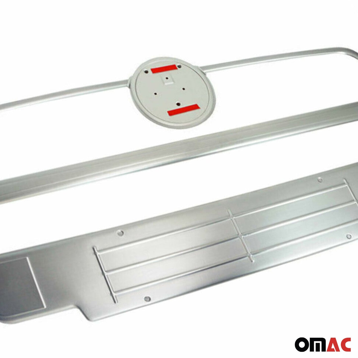 Benzi decorative grilă auto pentru Fiat Doblo 2010-2014, oțel inoxidabil, argintiu, 2x