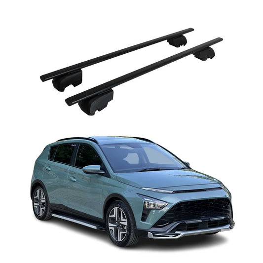 Portbagaj de plafon pentru Hyundai Bayon 2021-2025 75kg, negru metalic, 2 buc.