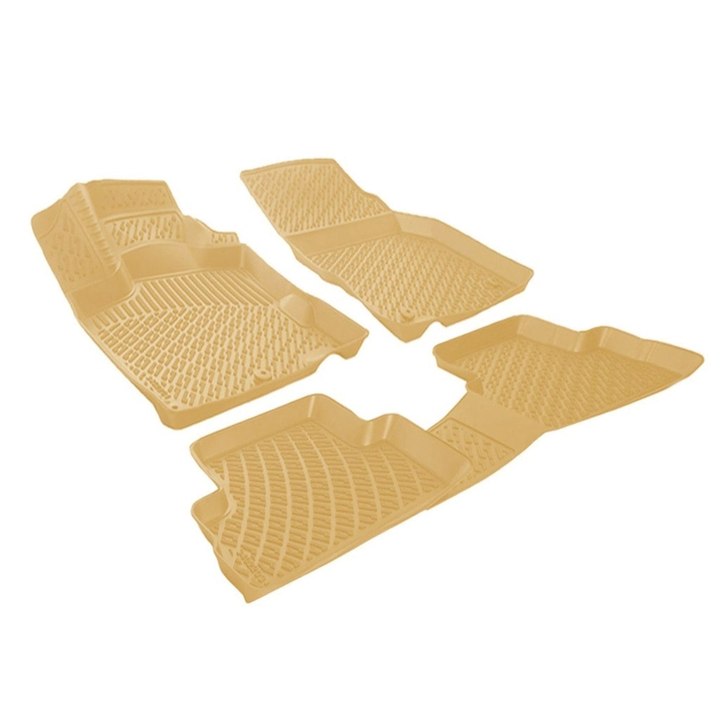 Fußmatten 3D Gummimatten für Honda City 2002-2009 Gummi TPE Beige 4tlg