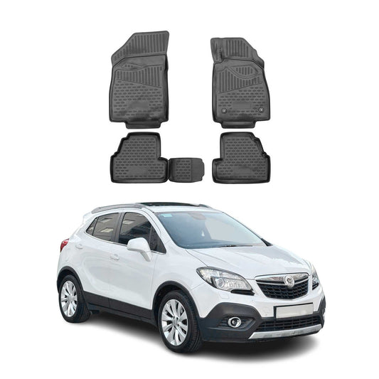 OMAC Gummimatten Fußmatten für Opel Mokka 2013-2025 RHD TPE Automatte Schwarz 4x