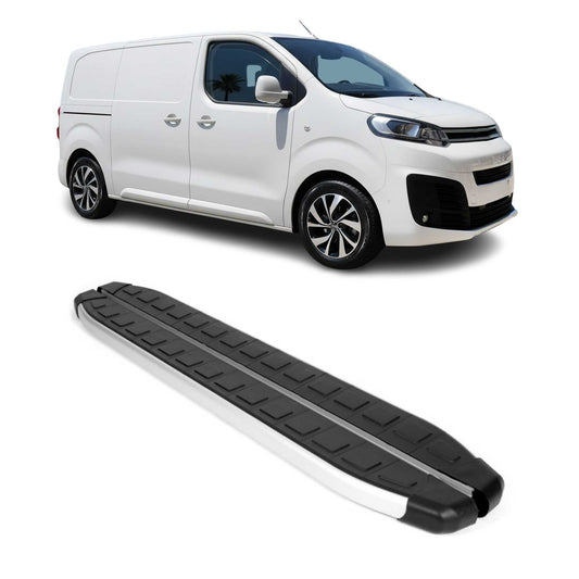 Seitenbretter Trittbretter für Citroen Jumpy 2016-2025 Kurzer Alu Schwarz