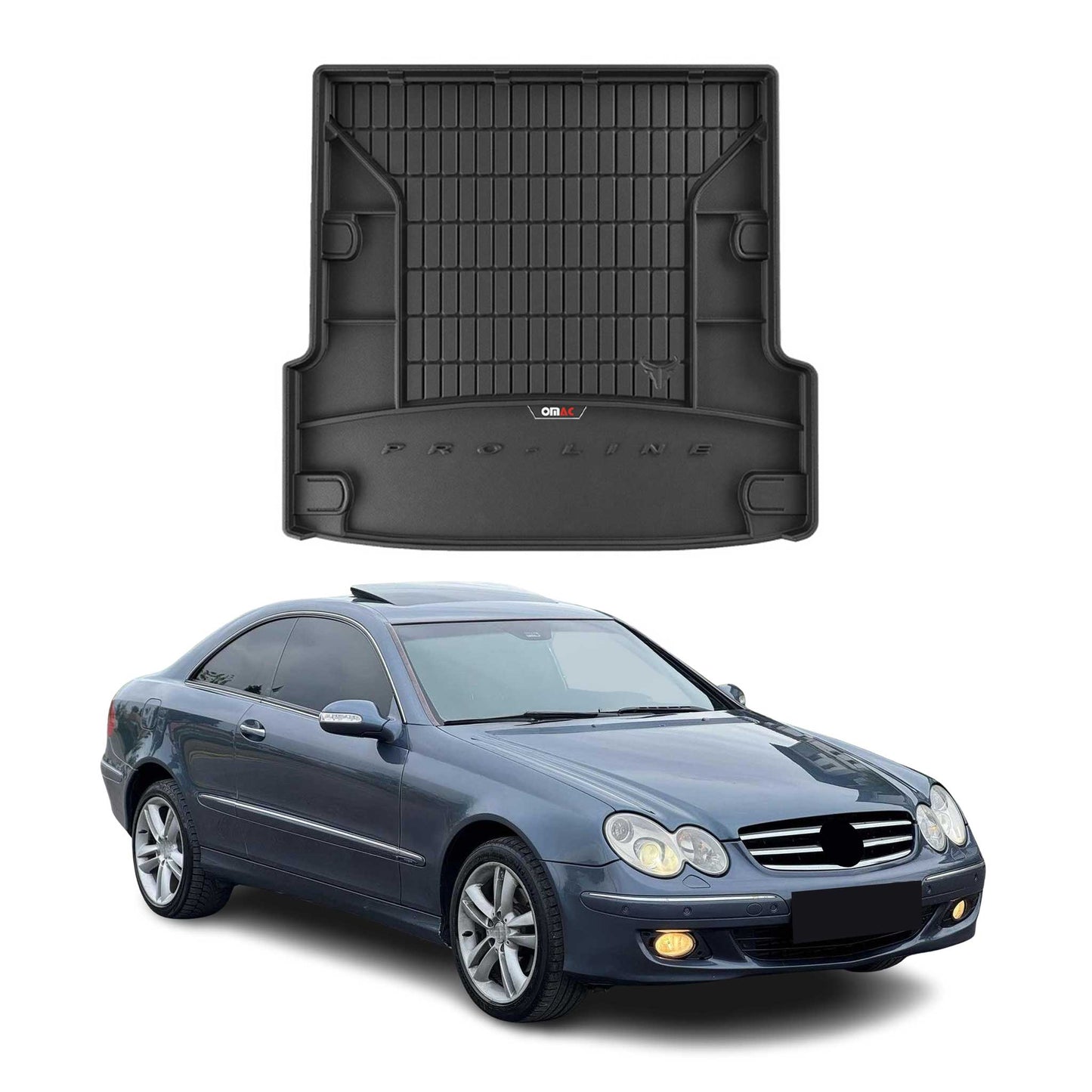 Gumowa wykładzina bagażnika OMAC do Mercedesa CLK W209 2002-2009 z tworzywa sztucznego TPE