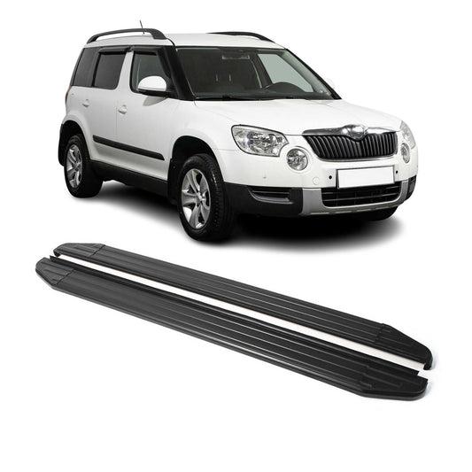 Trittbretter Seitenschweller für Skoda Yeti 2009-2024 Alu Schwarz ABE