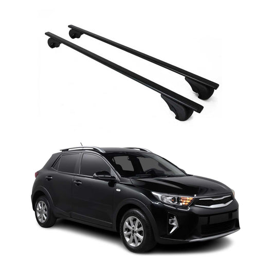 Portbagaj de plafon pentru Kia Stonic 2017-2025, 75kg, metal, negru, 2 bucăți