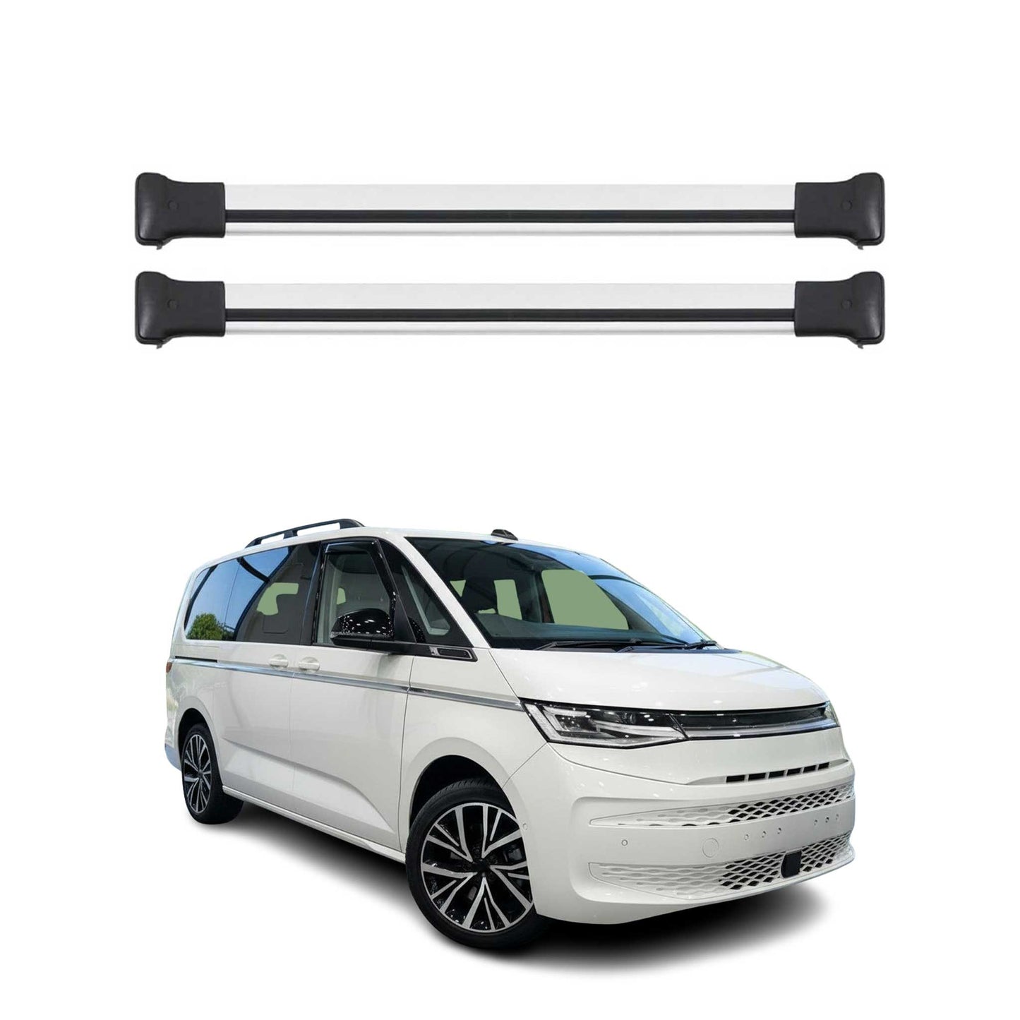 2022-2025 VW Multivan T7 Dachträger Gepäckträger Aluminium Silber 2 tlg