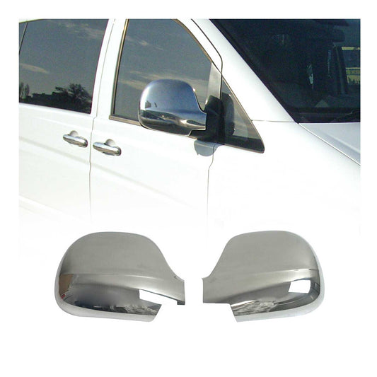 Spiegelkappen Spiegelabdeckung für Mercedes Vito W639 2003-2010 Edelstahl Silber