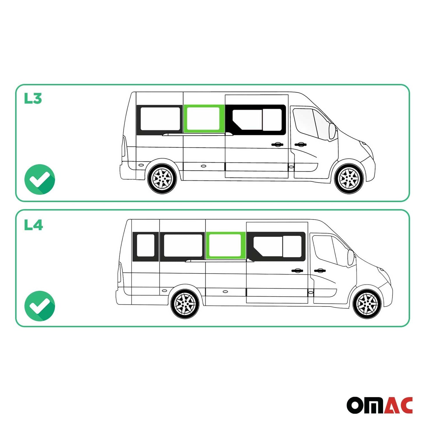 Seitenfenster Auto Fenster für Opel Movano 2010–2021 Rechts Schiebetür L3 L4