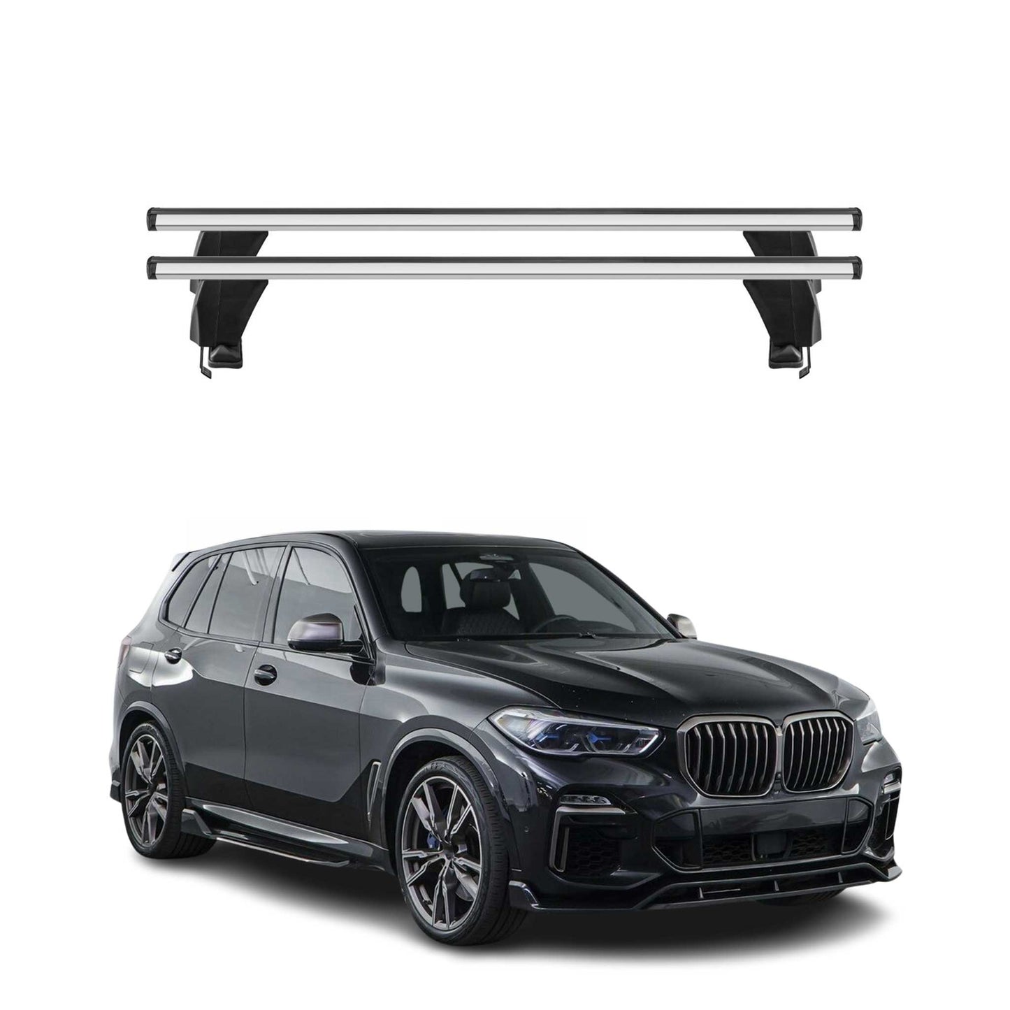 Menabo Dachträger Grundtäger für BMW X5 G05 2019-2025 50kg Alu Silber 2 tlg