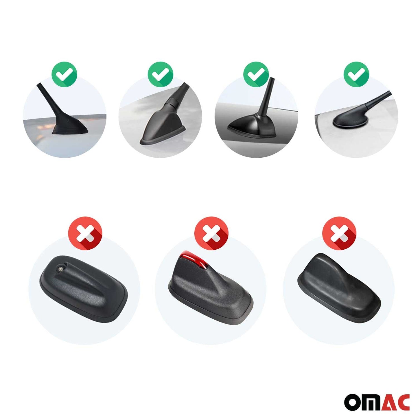 Antenă de plafon, antenă auto, radio auto AM/FM, antenă tip aripă de rechin, albă