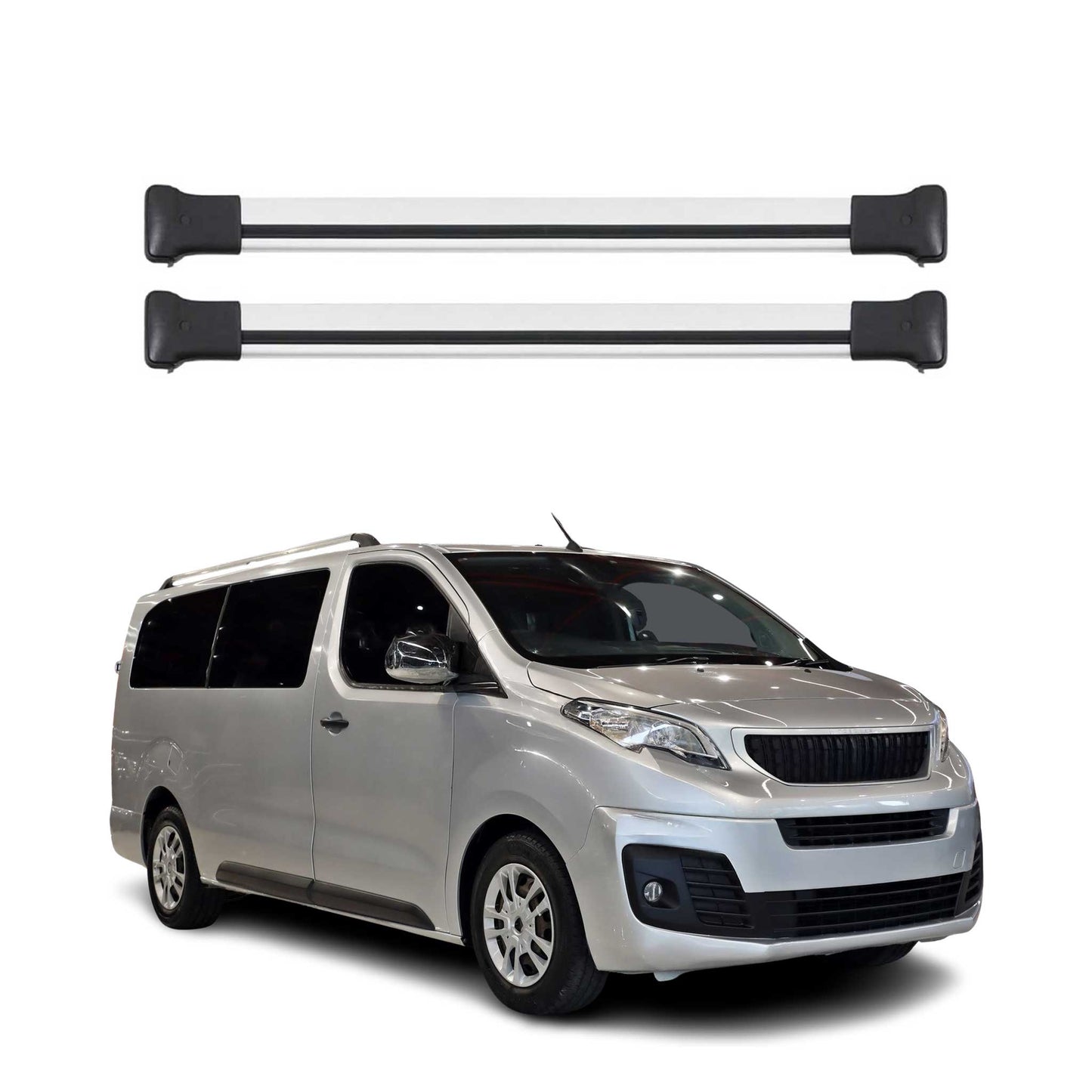 Portbagaj de plafon pentru Peugeot Expert 2016-2025 75kg aluminiu argintiu 2 buc