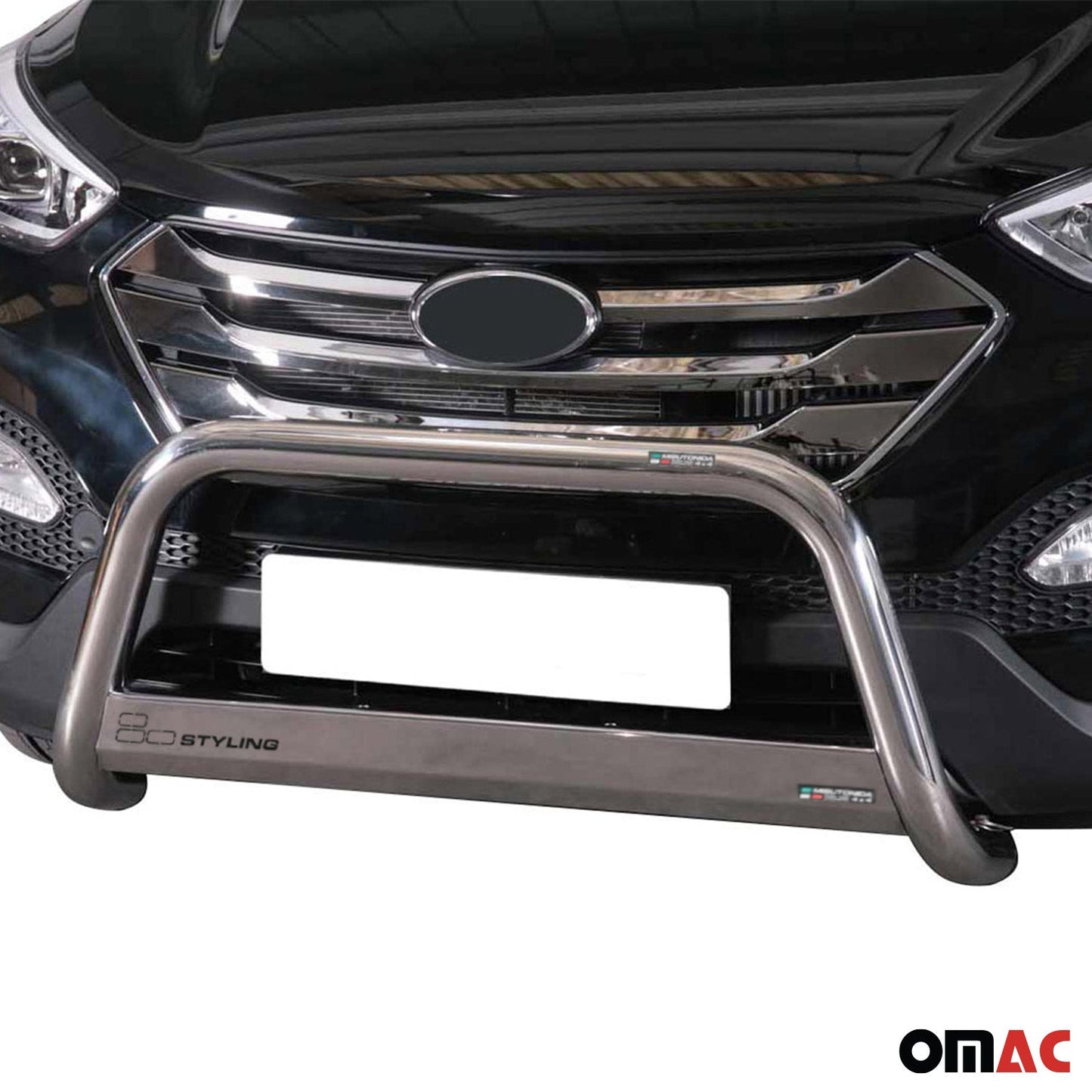 Frontbügel Frontschutzbügel für Hyundai Santa Fe 2012-2015 ø63mm Stahl Silber