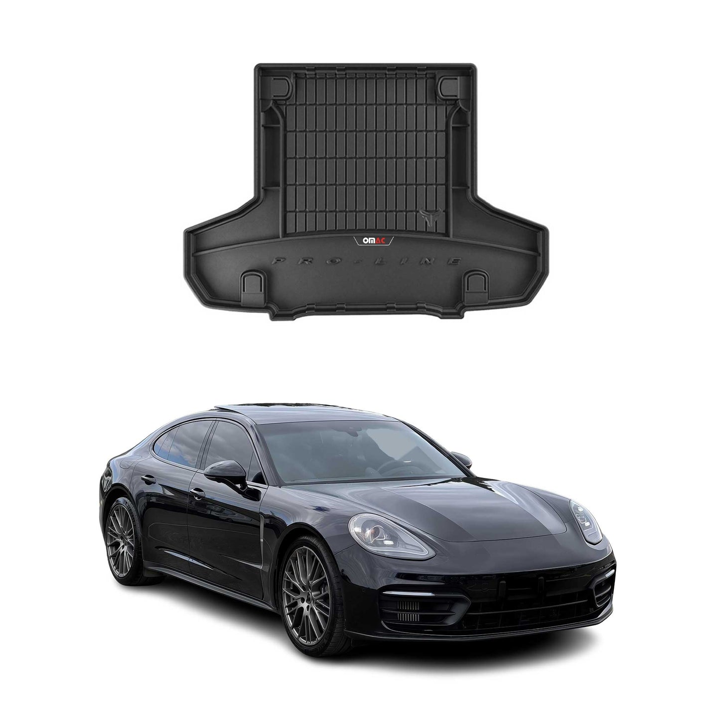 OMAC Gummi Kofferraumwanne für Porsche Panamera 2016-2025 TPE Schwarz