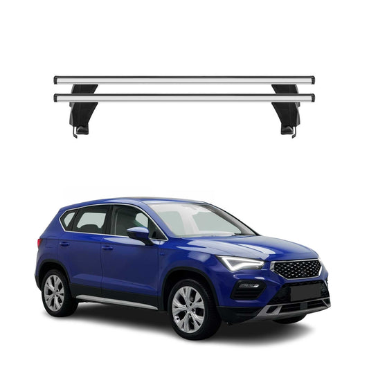 Menabo Dachträger Grundtäger für Seat Ateca 2016-2020 Pre-FL 50kg Alu Schwarz 2x