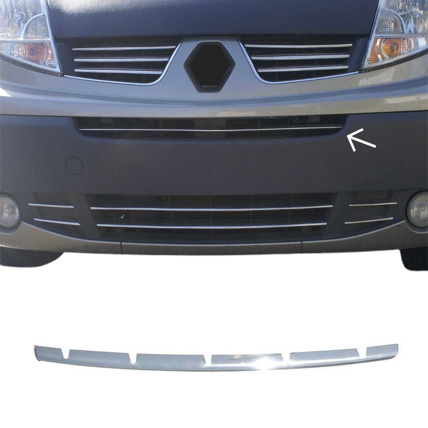 Benzi decorative grilă auto pentru Nissan NV400 2010-2021, oțel inoxidabil, argintiu