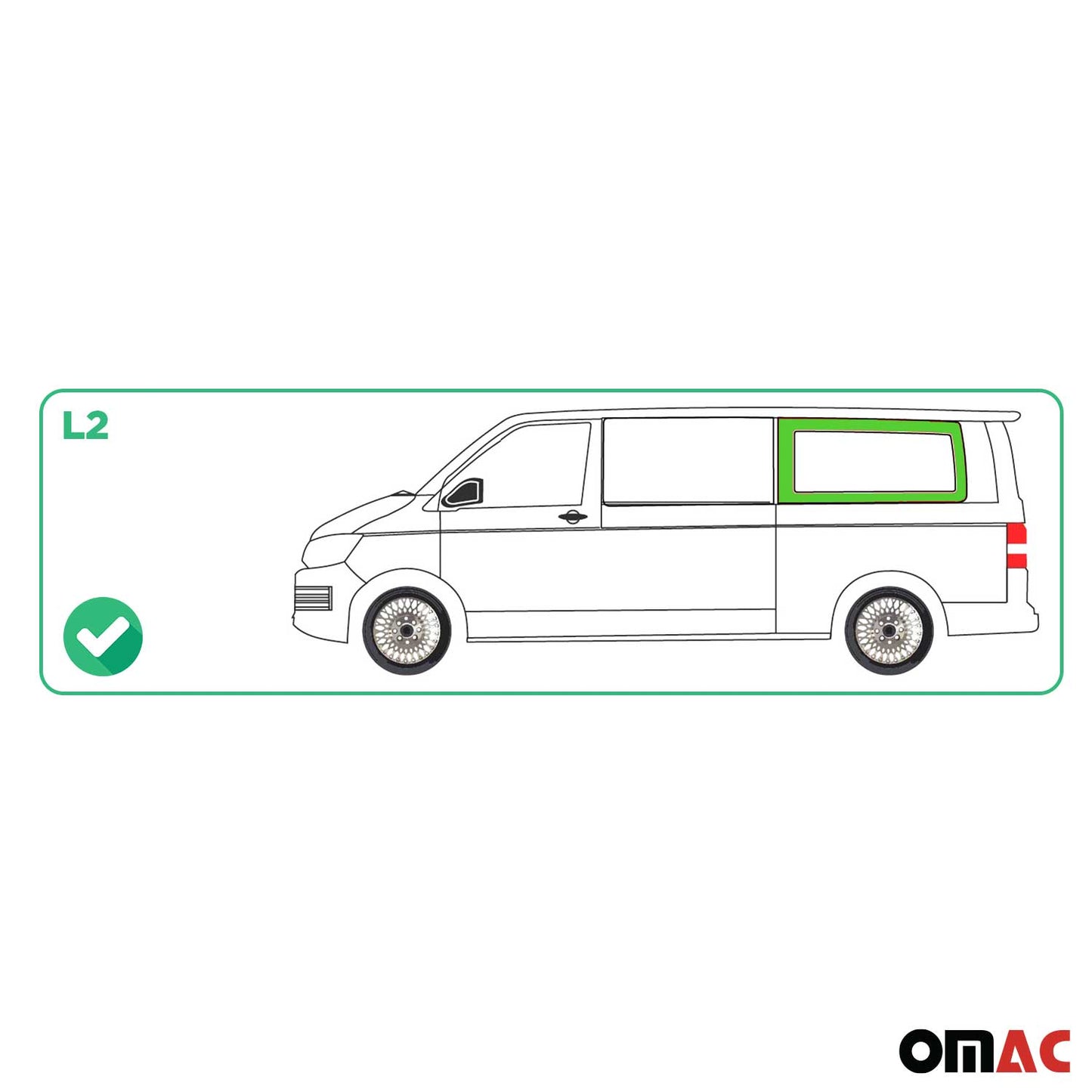 Seitenfenster Sicherheitsglas für VW T5 2003-2015 Seitenscheibe Schwarz Links L2
