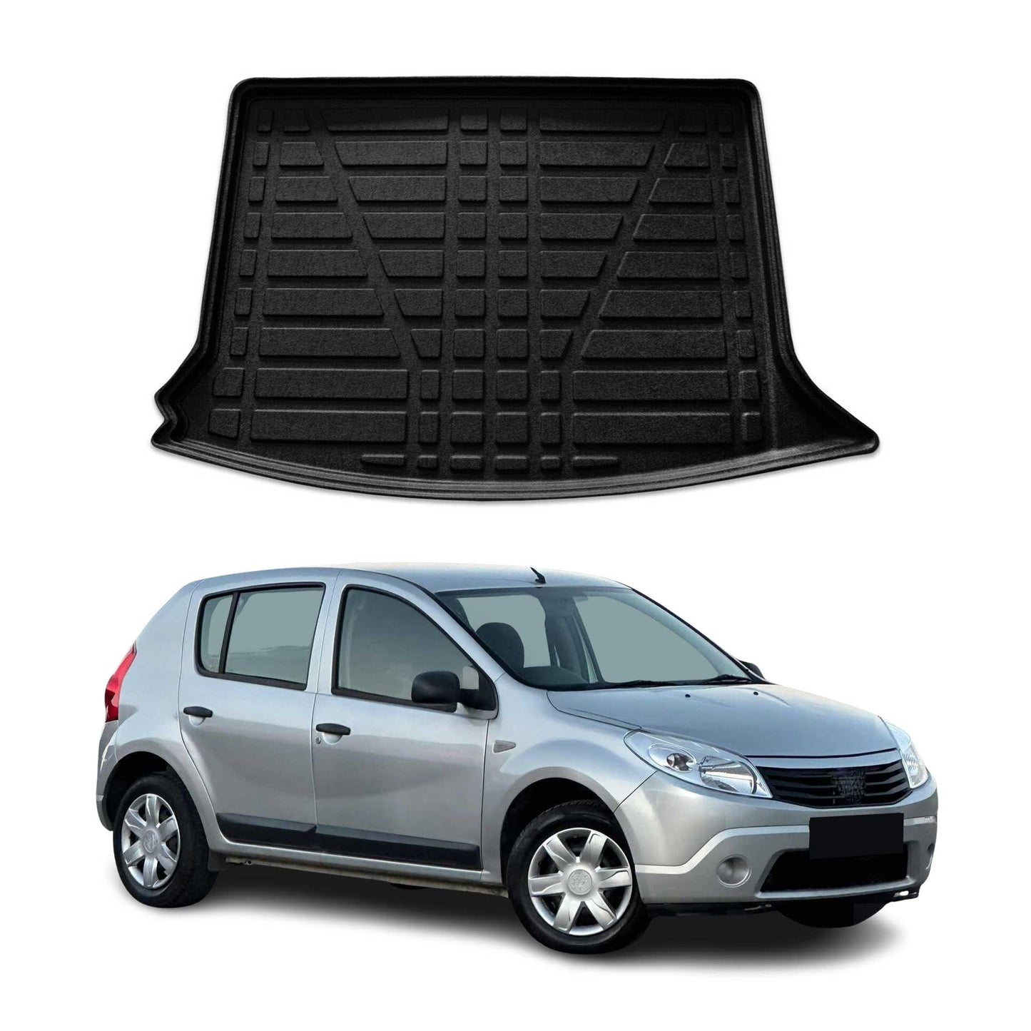 Kofferraumwanne Laderaumwanne für Dacia Sandero 2008-2012 Schrägheck 5tür Gummi