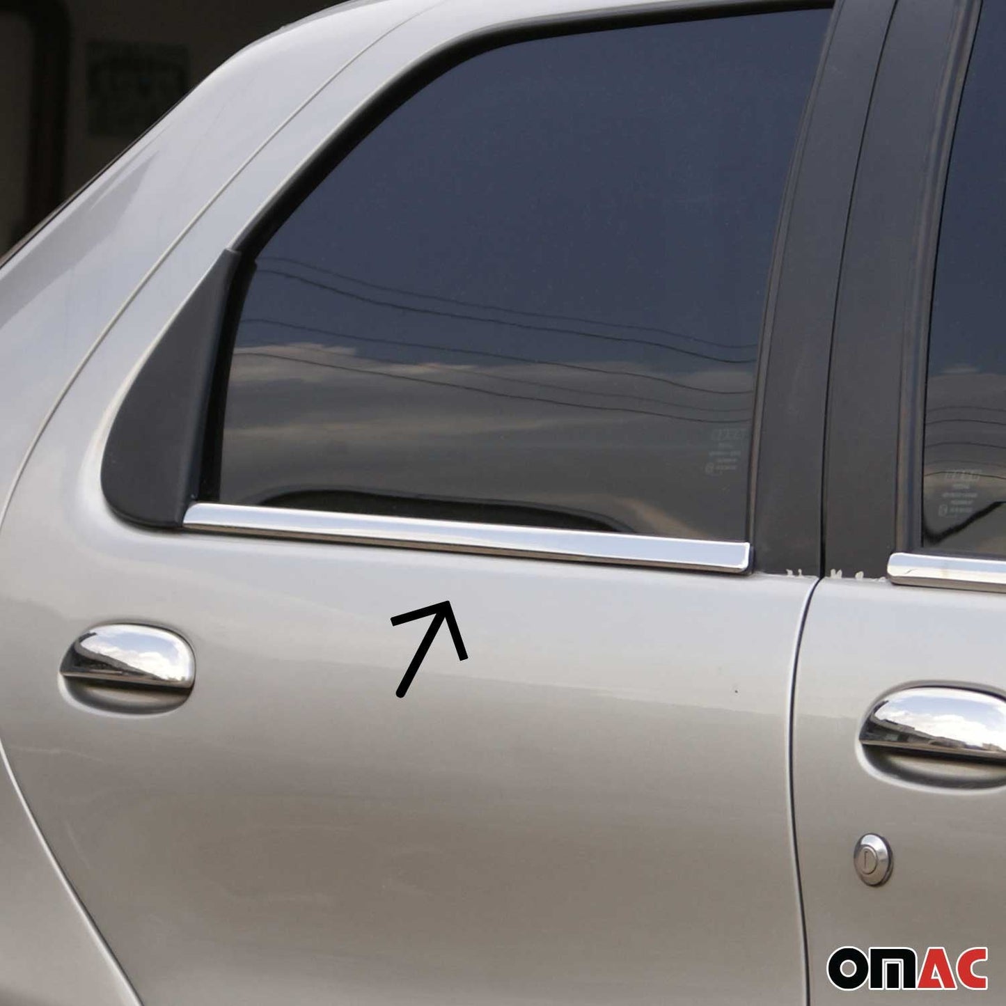 Ornamente/ramă geam pentru Fiat Siena 1995-2004, oțel inoxidabil, cromat, 4 bucăți